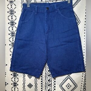 Vintage Wrangler Blue Stripe Shorts Boys 14- ‎ Made In The USA